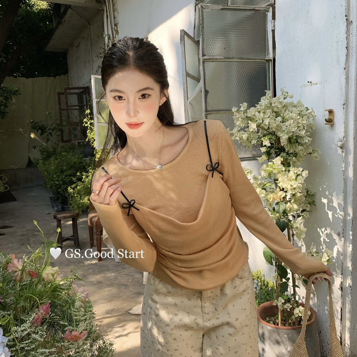 GS.GOOD START-26年早春氧气甜妹感蝴蝶结吊带假两件针织衫D101,女装/女士精品,毛针织衫,淘宝优惠券,粉丝福利购,淘宝优惠卷
