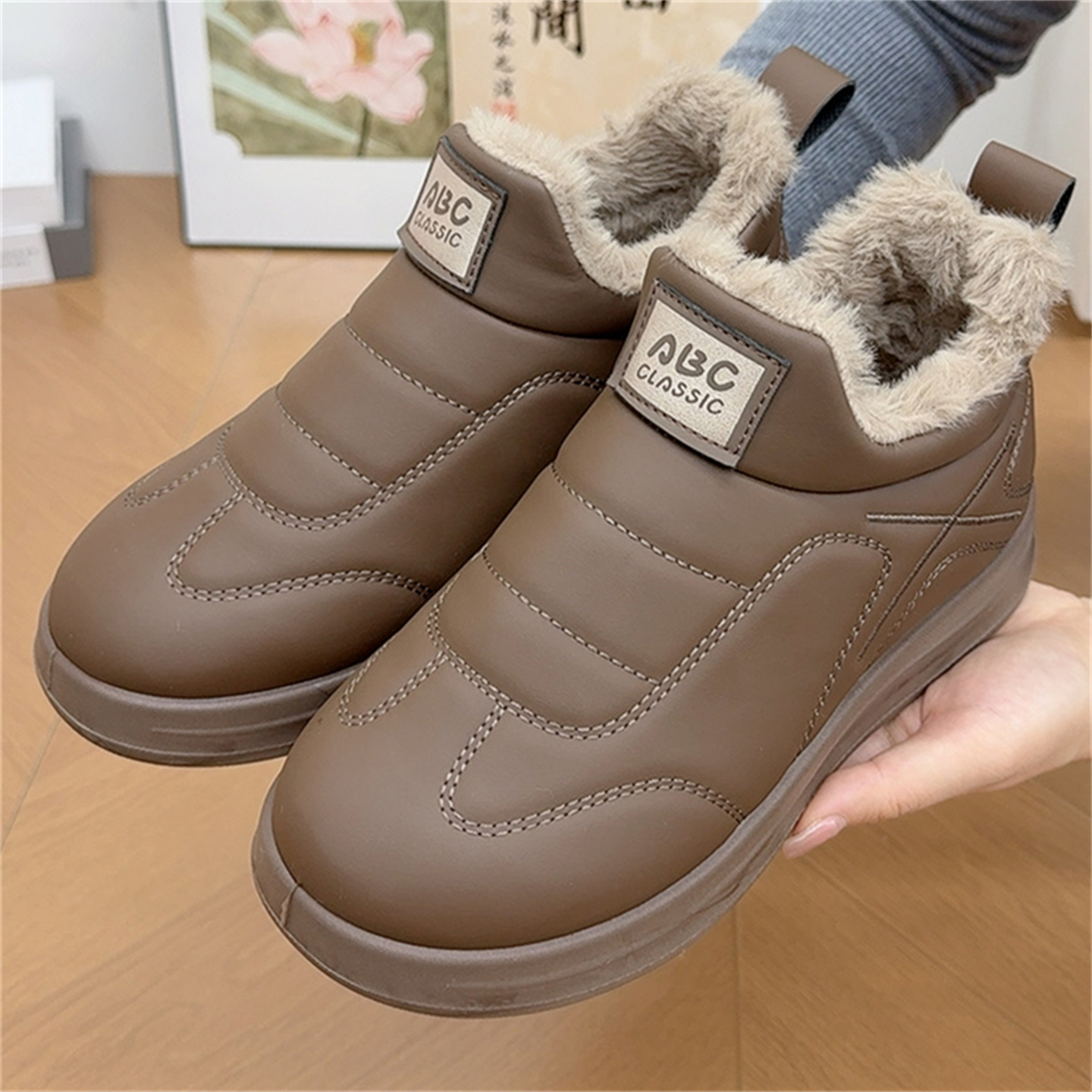 冬季防寒防水厚底雪地靴女棉鞋