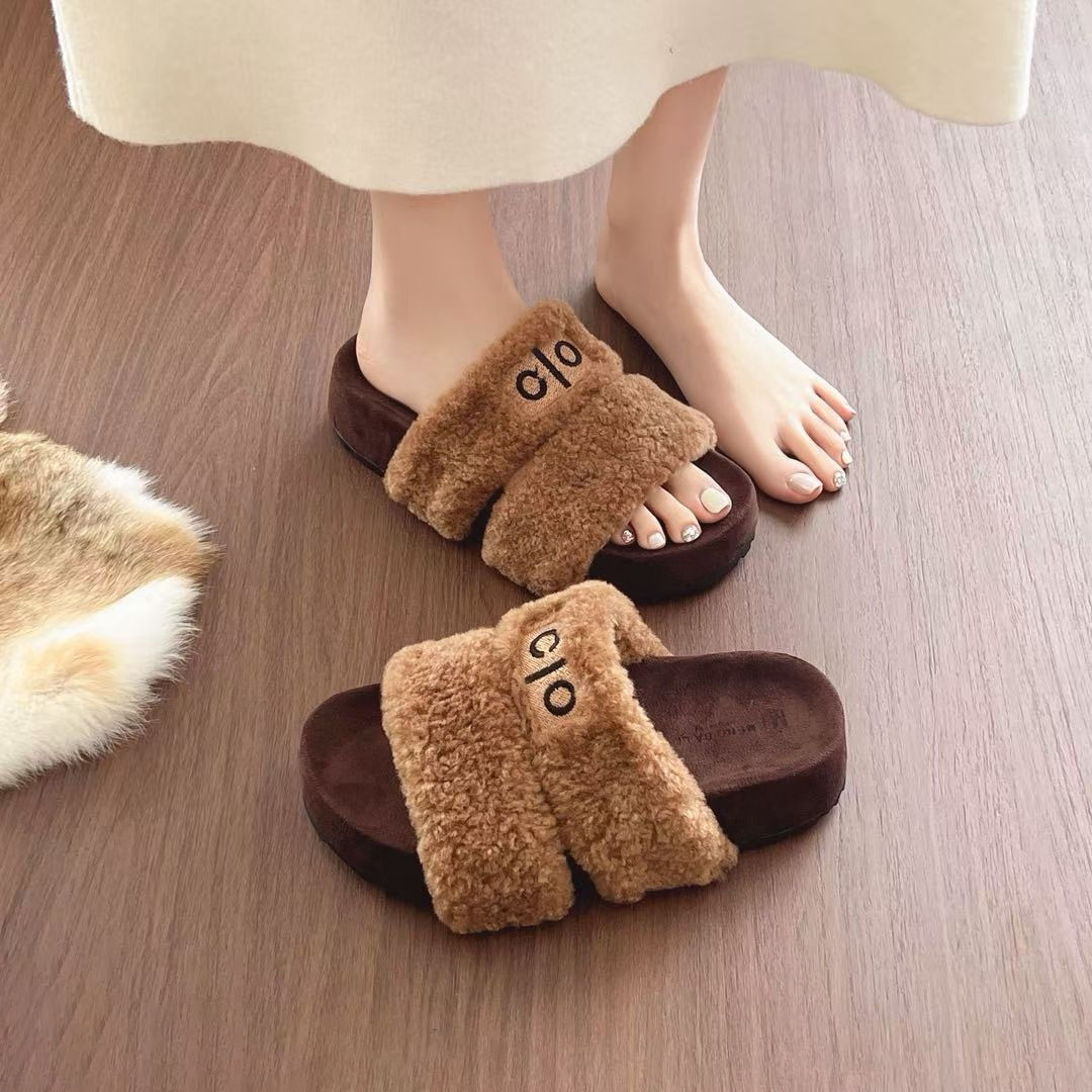 厚底毛毛鞋女外穿2025冬季新款