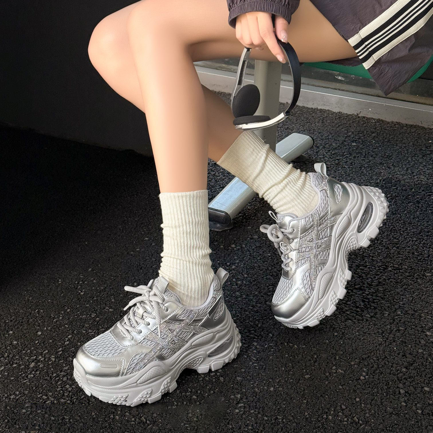 厚底老爹鞋女款2025夏季爆款