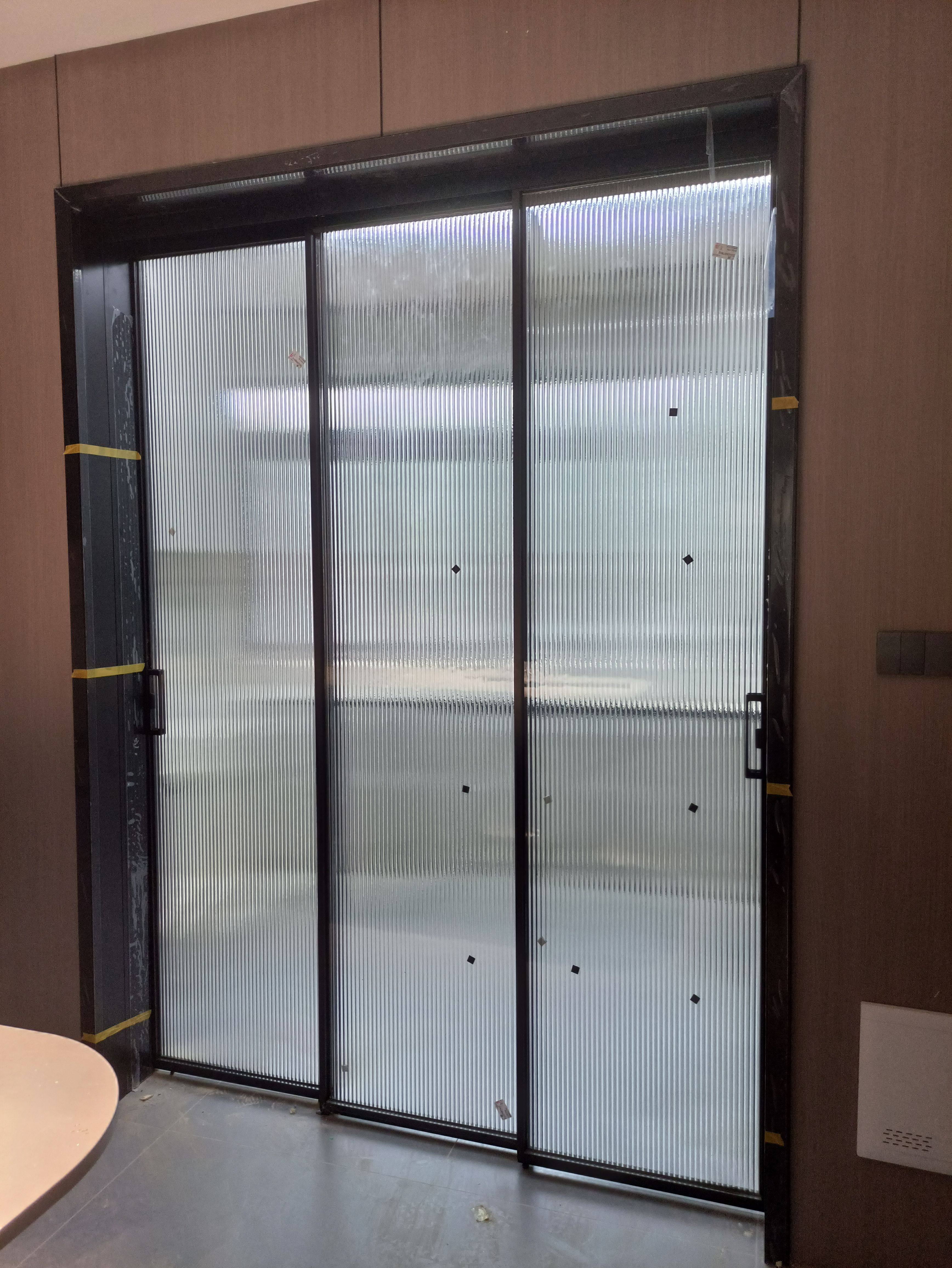 极窄边框推拉门厨房阳台客厅隔断移门玻璃吊轨三联动移门