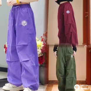 2025新款曳步舞套装棉宽松大 T伞兵裤舒适街舞爵士广场舞队服韩版