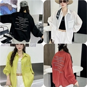 烫钻网纱透明宽松飘逸男女同款 衬衫 潮 街舞广场舞服装 2026春夏新款