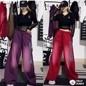 2025年秋冬新款 气质宽松显瘦加绒广场舞街舞爵士 重工烫钻字母时尚