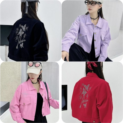 26036 秋季新款水洗牛仔夹克广场曳步舞翻领个性潮酷百搭女款外套