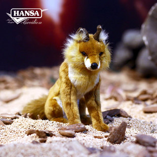 澳洲正版 hansa红狐狸毛绒玩偶仿真野生动物毛绒玩具6098狐狸公仔