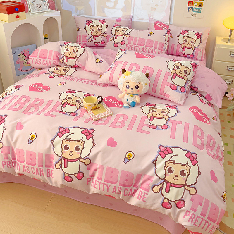 美羊羊女孩纯棉床上四件套全棉儿童床品床单三件套床笠被套少女心,床上用品,床品套件/四件套/多件套,淘宝优惠券,粉丝福利购,淘宝优惠卷
