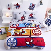 漫威全棉床品四件套儿童床单被套床笠款 三件套纯棉青少年床品男孩