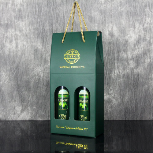 新款橄榄油山茶籽油菜籽油礼品包装盒纸盒手提纸袋双支可定制logo - 封面
