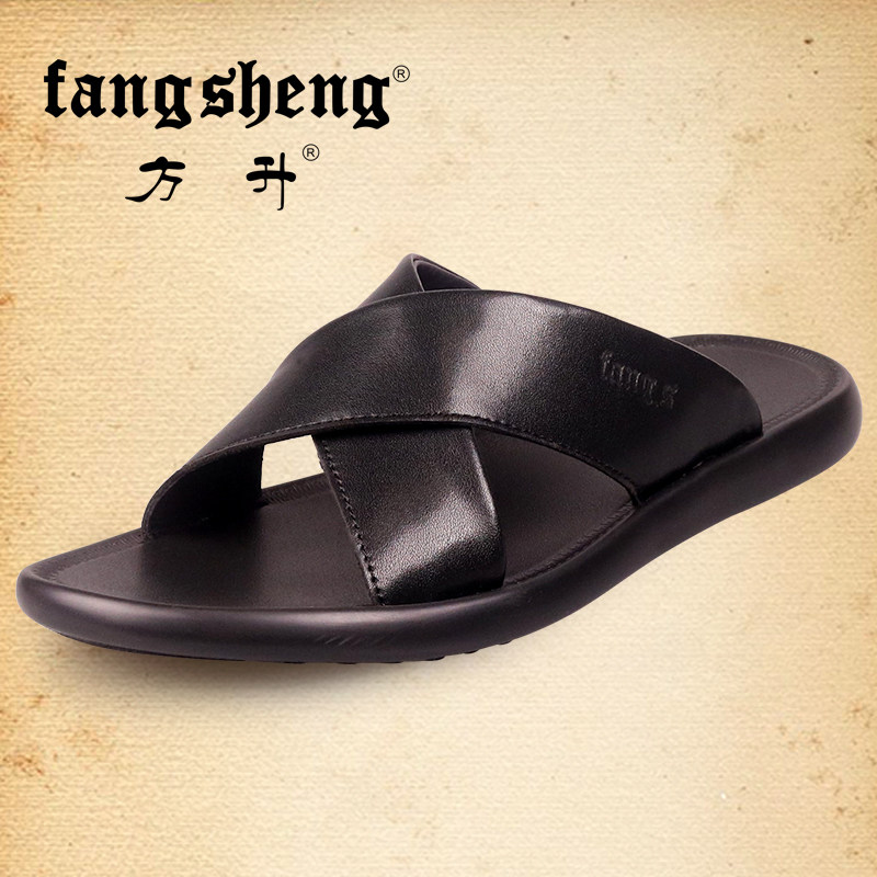 真皮沙滩凉拖英伦夏季透气方升