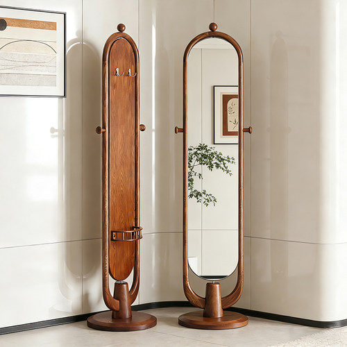 全实木旋转穿衣镜落地全身试衣镜