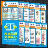 TFH电梯安全宣传栏墙贴纸文明乘梯八不要困人解救程序规程宣传画