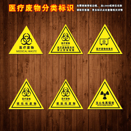 TMP36当心电离辐射垃圾分类标贴纸医疗废弃物废物暂存间标志标识