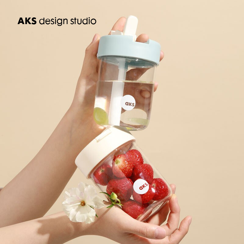 AKStritan材质夏日清新吸管杯