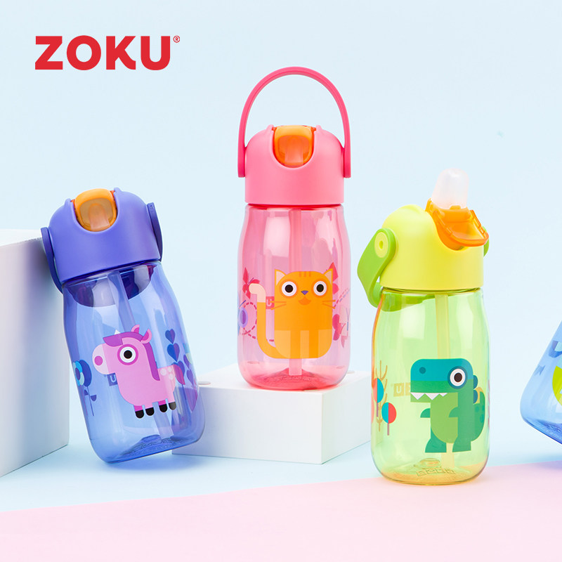 zoku卡通风防摔tritan儿童吸管杯