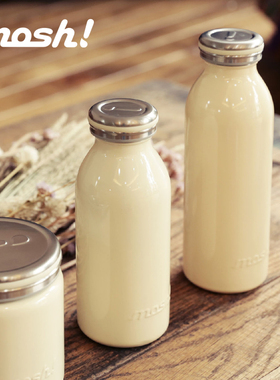 日本mosh保温杯马卡龙色金属小清新ins牛奶瓶学生不锈钢便携水壶