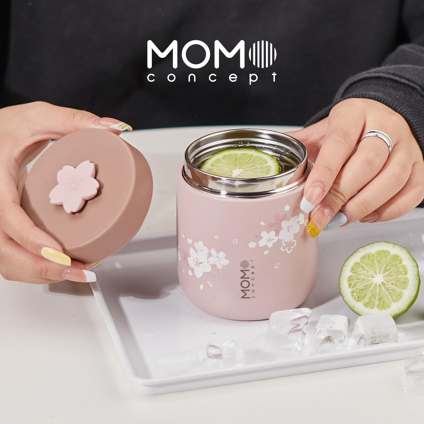 momoconcept保温杯樱花限定