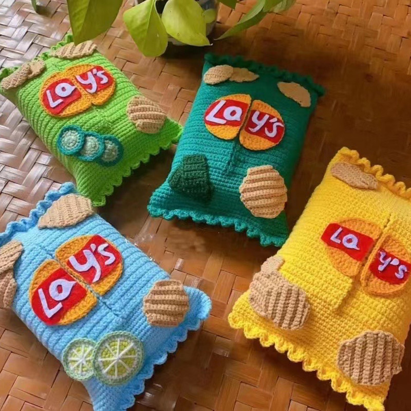 细牛奶棉手工钩织纸巾盒diy