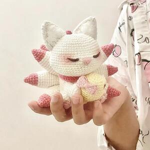 手工编织九尾狐玩偶毛线钩针DIY材料包可爱狐狸挂件钥匙扣送闺蜜