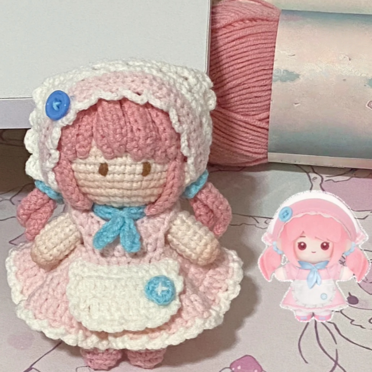 萌萌哒仿真暖暖人偶摆件烘焙工坊手工编织毛线钩针自制diy材料包