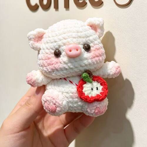新款毛线钩针创意可爱猪你平安小猪玩偶挂件diy材料包手作钥匙扣