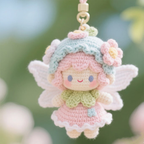 毛线钩针可爱花仙子玩偶手工编织小精灵人偶diy材料包送闺蜜礼物