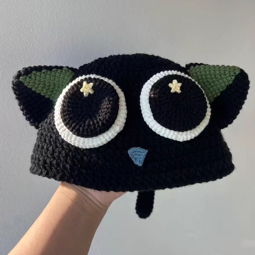 冬季毛线钩织保暖罗小黑帽子diy材料包手工编织自制礼物送朋友