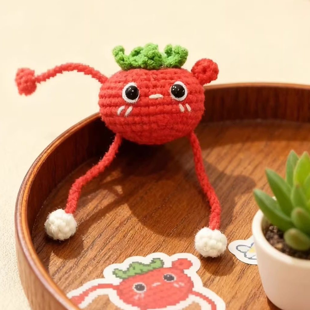 可爱抽拉番茄团子玩偶diy材料包手工编织自制毛线挂件礼物送闺蜜,服饰配件/皮带/帽子/围巾,DIY编织材料包,淘宝优惠券,粉丝福利购,淘宝优惠卷