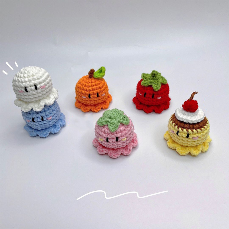 毛线钩针可爱迷你小章鱼玩偶diy自制材料包钩织挂件初学手工礼物,服饰配件/皮带/帽子/围巾,DIY编织材料包,淘宝优惠券,粉丝福利购,淘宝优惠卷