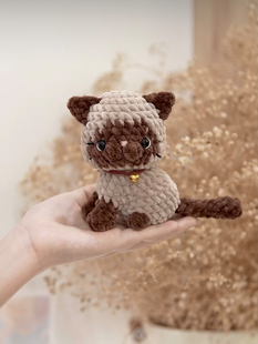 手工编织ins风可爱猫咪玩偶毛线钩针DIY材料包自制仿真小猫挂件礼