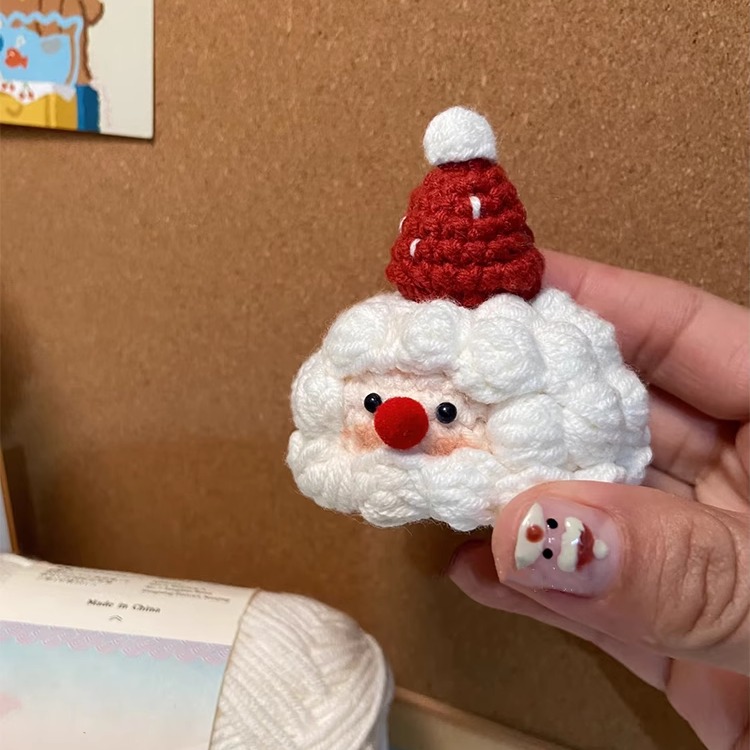 手工自制diy圣诞节礼物毛线钩针圣诞老人蛋糕编织材料包挂件钥匙