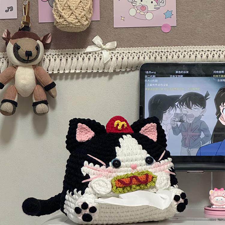 毛线diy可爱奶牛猫咪材料包