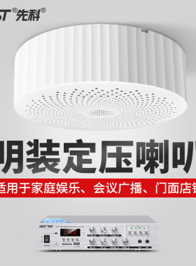 先科 DU30明装吊顶天花吸顶喇叭音响功放套装悬挂式店铺广播音箱