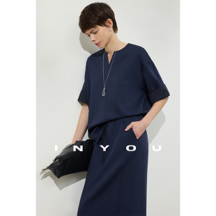 经典 卫衣五分裤 随性刺绣春季 休闲中袖 半身裙三件套女 新款 因由