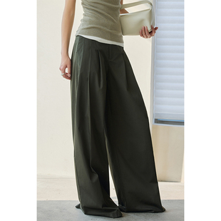 因由 高腰显瘦西装裤时髦宽松超模阔腿神裤薄款直筒窄版休闲裤女