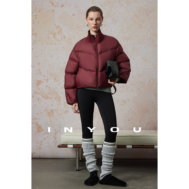 因由通勤锦纶常规立领羽绒服