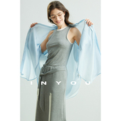 因由 简约休闲防晒衬衫 row风宽松廓形多色百搭清凉感蓝色极简衬衣