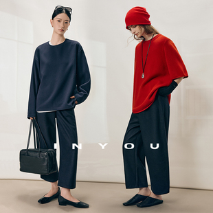 am10 00上新 極简ROW圆领轻运动长袖 因由 卫衣套装 九分裤