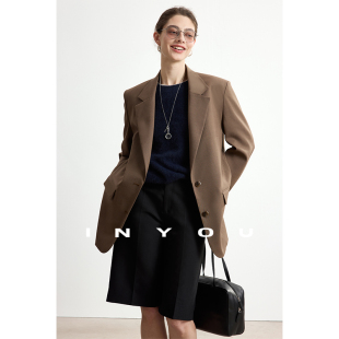 摩登都市老钱风显瘦高级精纺羊毛高智休闲女西装 因由 獨家设计款