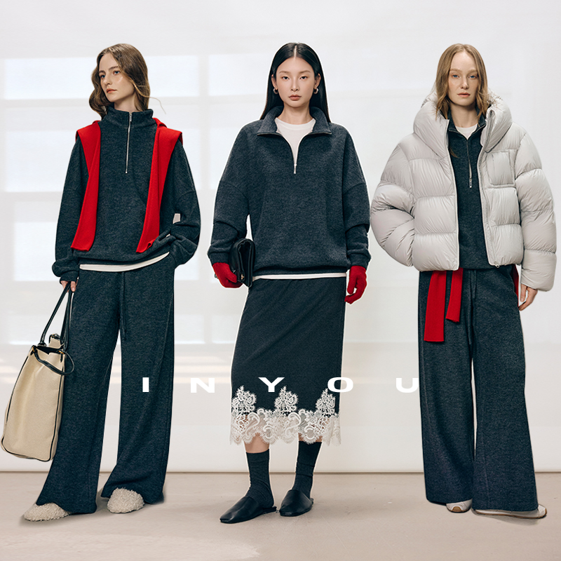 因由【12/10 am10:00上新】极简row感松弛高领秋冬卫衣裤套装女