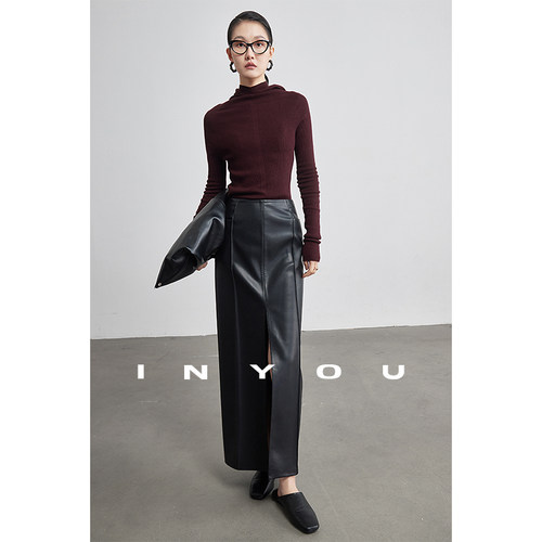 因由长裙蛋白皮质感半身裙