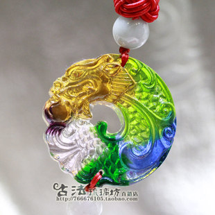 满百包邮喜庆挂件古法台湾工艺烧制琉璃独占鳌头龙子车挂平安