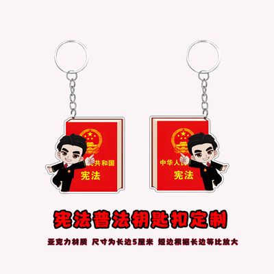 学校单位政法委检察院124国家宪法日普法宣传礼亚克力钥匙扣挂件
