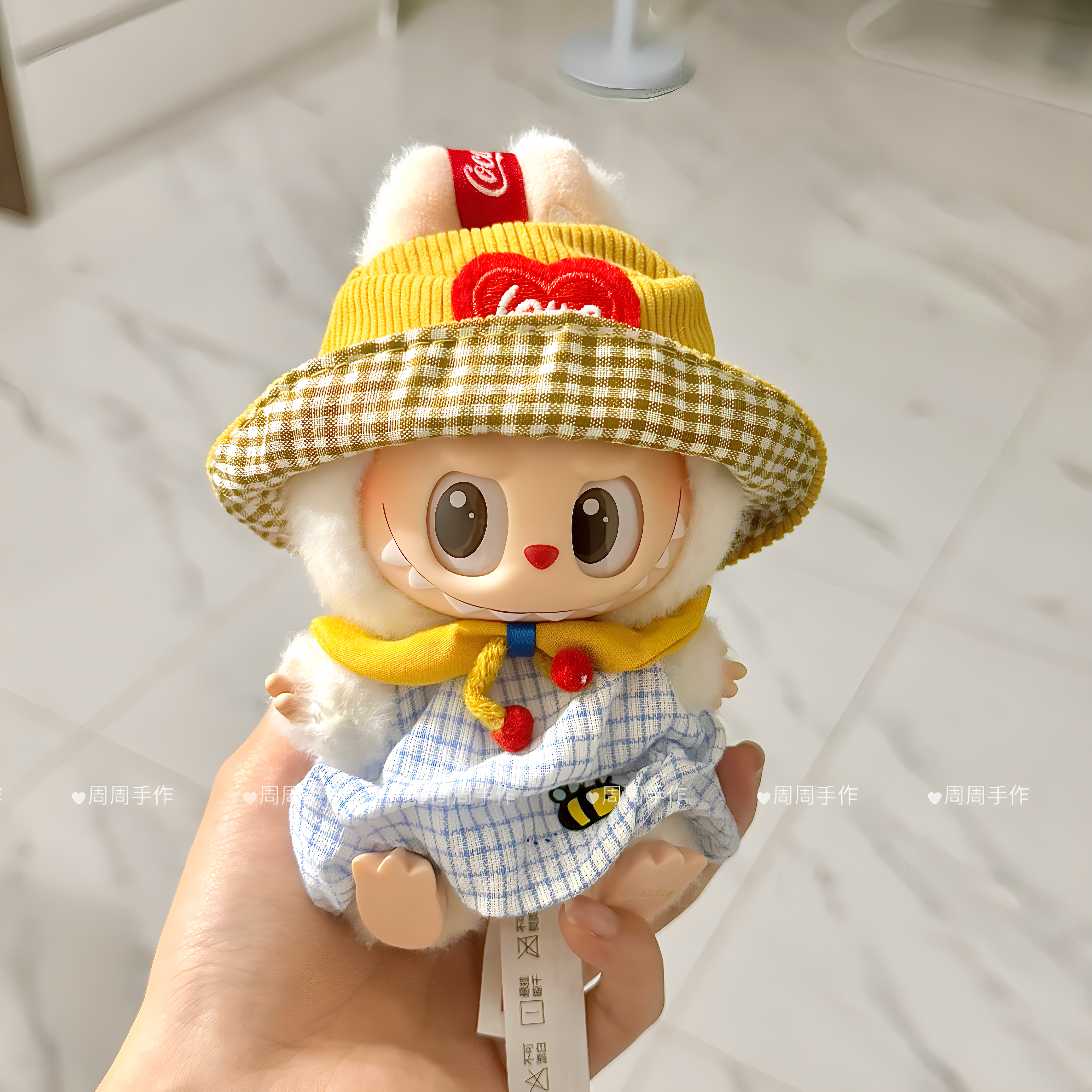 爱心labubu娃衣可乐衣服坐坐派对背带裤公仔挂件夏替换着替套装裙