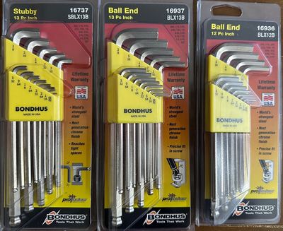 波顿英制加长球头内六角扳手