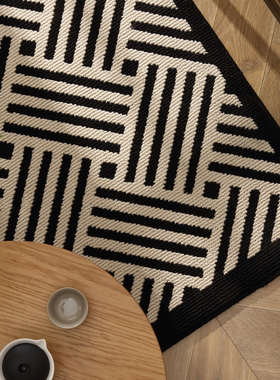 美式仿羊毛入户门地垫家用复古进门防滑垫书房玄关脚垫大门口地毯