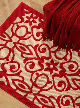 红色喜庆入户门地垫进门脚垫门垫新年家用耐磨除尘垫乔迁之喜地毯