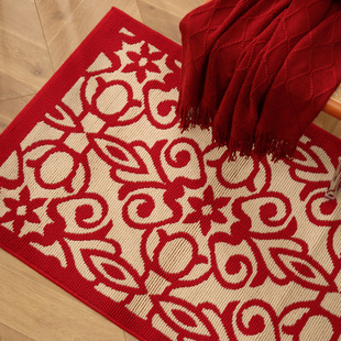 红色喜庆入户门地垫进门脚垫门垫新年家用耐磨除尘垫乔迁之喜地毯