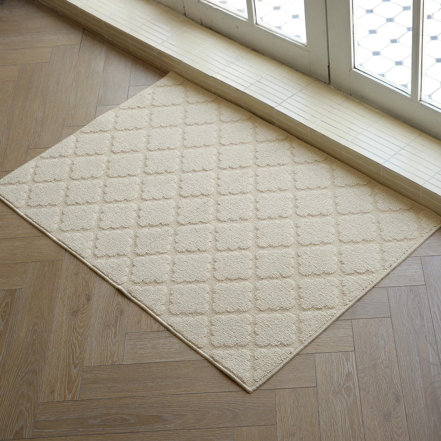 法式奶油风地垫入户门口地毯