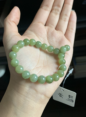 毛毛的翠//M 11831/和田玉特色黑羊洞碧玉手串/230